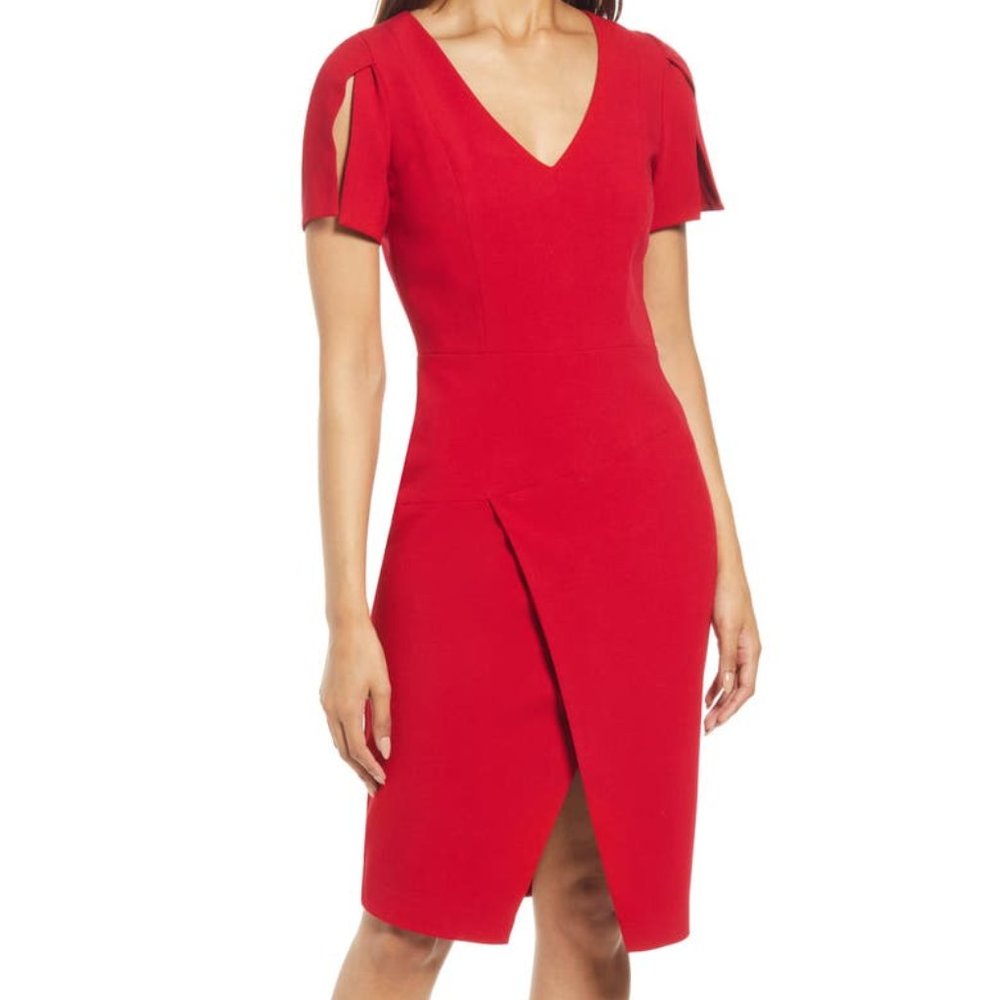 Black Halo Valor Sheath Dress Red 10